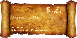 Bozzai Lilla névjegykártya
